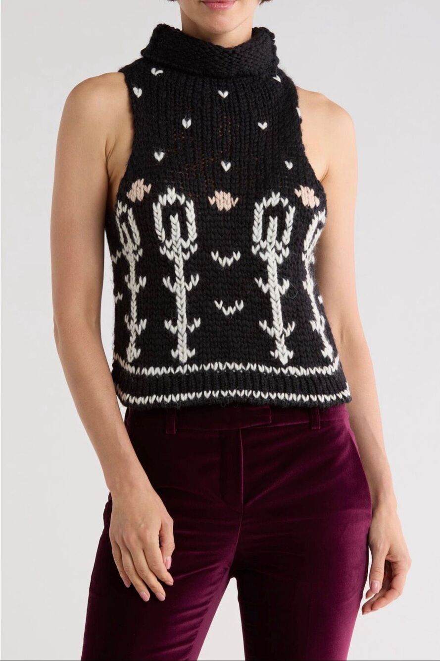 Longchamp Sleeveless Virgin Wool Sweater NWOT Size Medium